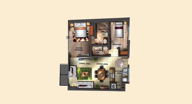 2 BEDROOM DELUXE 61.79-62.22 SQM